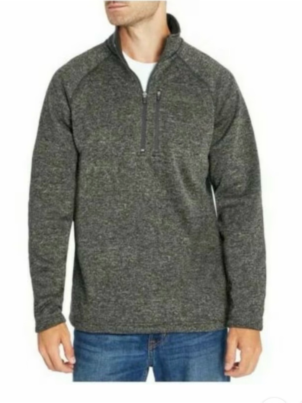 Eddie Bauer Dark Heather Gray Quarter-Zip Sweater
